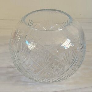 Crystal Cut Round Ball Vase